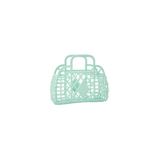 Sun Jellies Mini Retro Basket - Mint, Sun Jellies, cf-type-bag, cf-vendor-sun-jellies, Jelly Bag, Mini Retro Tote, Mini Sun Jellies, Mini Tote, Sun Jellies, Sun Jellies Bag, Sun Jellies Mini,