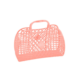 Sun Jellies Small Retro Basket - Peach, Sun Jellies, Boo Basket, cf-type-bag, cf-vendor-sun-jellies, Jelly Bag, Sun Jellies, Sun Jellies Bag, Sun Jellies Peach, Sun Jellies Peach Small Retro 