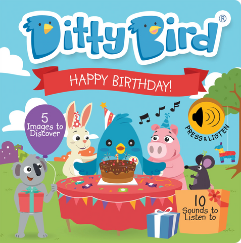 Ditty Bird Happy Birthday Sound Board Book, Ditty Bird, 1st Birthday, Birthday, Birthday Book, Birthday Boy, Birthday Girl, Board Book, Book, Books, Books for Children, cf-type-books, cf-vend