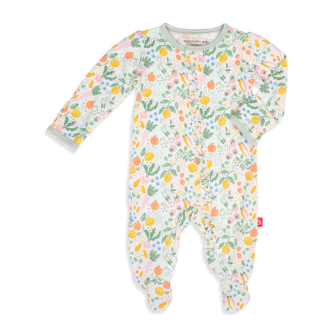 Magnetic Me My Zest Life Ruffle Modal Magnetic Footie, Magnificent Baby, Baby Shower, Baby Shower Gift, cf-size-0-3-months, cf-size-3-6-months, cf-size-6-9-months, cf-size-newborn, cf-size-pr