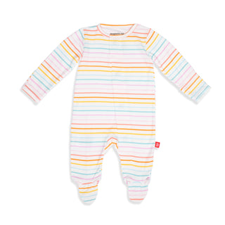 Magnetic Me Candy Stripe Modal Magnetic Footie, Magnificent Baby, Baby Shower, Baby Shower Gift, Candy Stripe, cf-size-0-3-months, cf-size-3-6-months, cf-size-6-9-months, cf-size-newborn, cf-