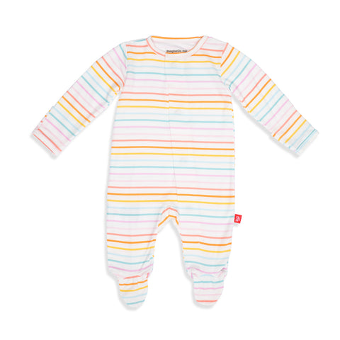 Magnetic Me Candy Stripe Modal Magnetic Footie, Magnificent Baby, Baby Shower, Baby Shower Gift, Candy Stripe, cf-size-0-3-months, cf-size-3-6-months, cf-size-6-9-months, cf-size-newborn, cf-