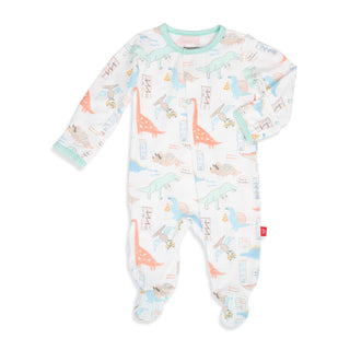 Magnetic Me Door Dashing Dino Modal Magnetic Footie, Magnificent Baby, Baby Shower, Baby Shower Gift, cf-size-3-6-months, cf-size-6-9-months, cf-size-preemie, cf-type-footie, cf-vendor-magnif