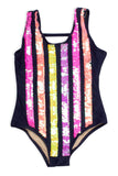 Shade Critters Flip Sequin Navy Stripe One Piece, Shade Critters, Bathing Suit, Black Friday, Els PW 5060, Flip Sequin Bathing Suit, Flip Sequin Swimwear, flip sequins, Girls Swimwear, One Pi