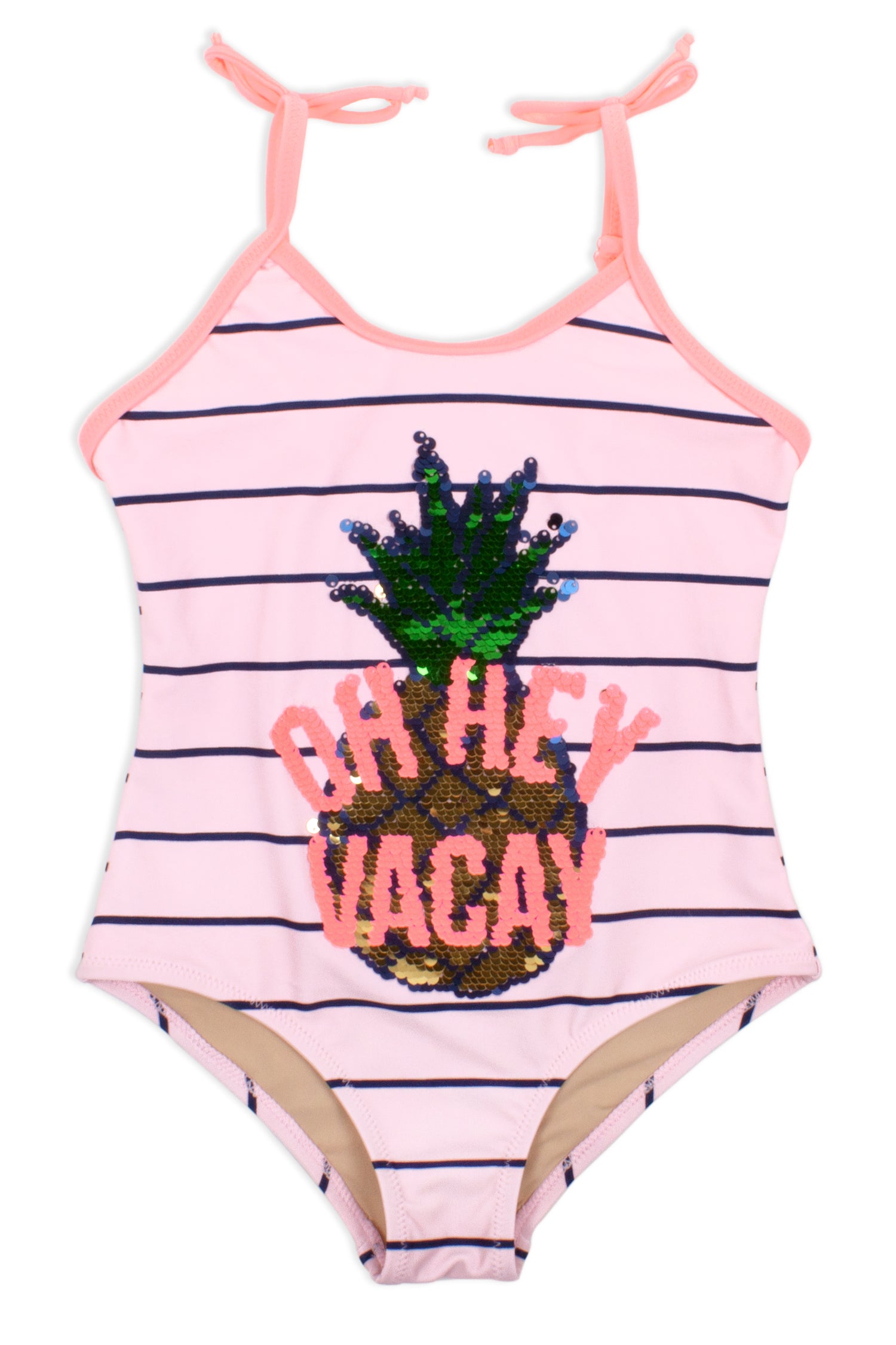 Shade Critters Striped Pineapple Magic Flip Sequin 1 PC Swimsuit