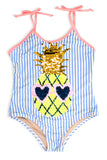 Shade Critters Flip Sequin Pineapple Stripe One Piece, Shade Critters, Bathing Suit, Els PW 5060, Flip Sequin Bathing Suit, Flip Sequin Swimwear, flip sequins, Girls Swimwear, One Piece Swims
