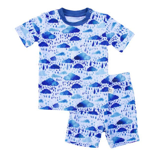 Kozi & Co Rain Clouds S/S Pajama Set with Shorts, Kozi & co, 2pc Pajama Set, 2pc Pj Set, Black Friday, CM22, Cyber Monday, Els PW 8258, End of Year, End of Year Sale, Kozi & Co, Kozi & Co Rai