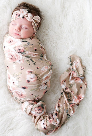 Posh Peanut Sienna Floral Swaddle & Headband Set, Posh Peanut, Cyber Monday, Posh Peanut, Posh PEanut Rose, Posh Peanut Sienna Floral, Posh Peanut Sienna Floral Swaddle & Headband Set, Posh P