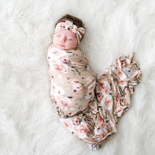 Posh Peanut Sienna Floral Swaddle & Headband Set, Posh Peanut, Cyber Monday, Posh Peanut, Posh PEanut Rose, Posh Peanut Sienna Floral, Posh Peanut Sienna Floral Swaddle & Headband Set, Posh P