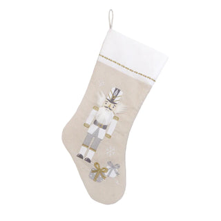 Mon Ami Nutcracker Stocking - White, Mon Ami, All Things Holiday, cf-type-stocking, cf-vendor-mon-ami, Christmas, Christmas Stocking, Mon Ami, Mon Ami Christmas, Mon Ami Designs, Mon Ami Nutc