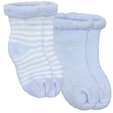 Kushies 2 Pack Terry Newborn Sock Set - Blue, Kushies Baby, Baby Socks, Baby SocksNebworn Socks, Blue Newborn Socks, cf-type-socks, cf-vendor-kushies-baby, Kushie Baby, Kushies, Kushies 2 Pac