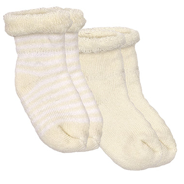 Kushies 2 Pack Terry Newborn Sock Set - Butter Yellow, Kushies Baby, Baby Socks, cf-type-socks, cf-vendor-kushies-baby, Gender Neutral Baby Socks, Gender Neutral Newborn Socks, Gender Neutral