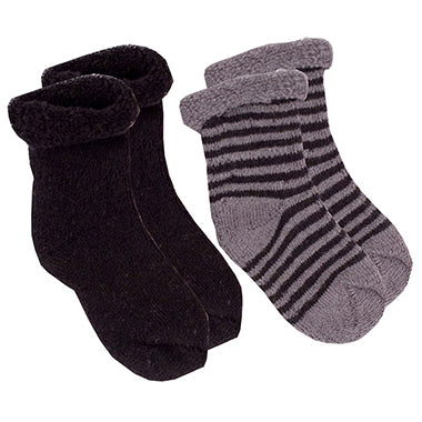Kushies 2 Pack Terry Newborn Sock Set - Black, Kushies Baby, Baby Socks, Baby SocksNebworn Socks, Black Newborn Socks, Grey Newborn Socks, Kushie Baby, Kushies, Kushies 2 Pack Terry Newborn S