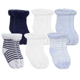 Kushies 6 Pack Terry Newborn Sock Set - Navy/White/Blue, Kushies Baby, Baby Socks, Baby SocksNebworn Socks, Blue Newborn Socks, cf-type-socks, cf-vendor-kushies-baby, Kushie Baby, Kushies, Ku