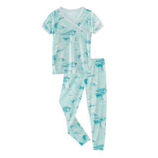 KicKee Pants Water S/S Kimono Pajama Set, KicKee Pants, CM22, KicKee, KicKee Pants, KicKee Pants Fresh Air Ballet, KicKee Pants Fresh Air Ballet S/S Kimono Pajama Set, KicKEe Pants Pajama Set