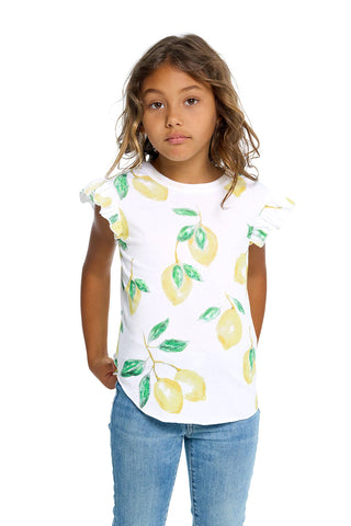 Chaser Lemon Twist Flutter Tee, Chaser, cf-size-5, cf-size-6, cf-type-tank-top, cf-vendor-chaser, Chaser, Chaser Kids, Chaser Lemon Twist Flutter Tee, Girls Clothing, JAN23, Lemon, Tank Top -