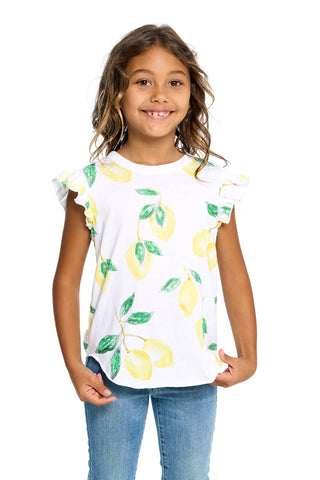 Chaser Lemon Twist Flutter Tee, Chaser, cf-size-5, cf-size-6, cf-type-tank-top, cf-vendor-chaser, Chaser, Chaser Kids, Chaser Lemon Twist Flutter Tee, Girls Clothing, JAN23, Lemon, Tank Top -