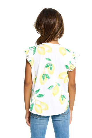 Chaser Lemon Twist Flutter Tee, Chaser, cf-size-5, cf-size-6, cf-type-tank-top, cf-vendor-chaser, Chaser, Chaser Kids, Chaser Lemon Twist Flutter Tee, Girls Clothing, JAN23, Lemon, Tank Top -