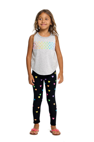 Chaser Rainbow Heart Black Leggings, Chaser, Chaser, Chaser Kids, Chaser Leggings, Chaser Pants, Chaser Rainbow Heart Black Leggings, Heart Leggings, JAN23, Rainbow Heart Leggings, Pants - Ba