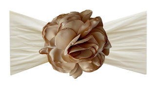 Baby Bling Silk Ruffle Flower Headband - Ivory / Khaki, Baby Bling, Baby Baby Bling Headbands, Baby Bling, Baby Bling Flower Headband, Baby Bling Headband, Baby Bling Headbands, Baby Bling Ho