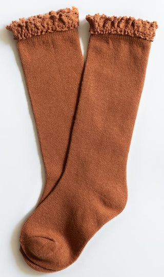 Little Stocking Co Lace Top Knee High Socks - Sugar Almond, Little Stocking Co, Little Stocking Co, Little Stocking Co Fall 2020, Little Stocking Co Knee high Sock, Little Stocking Co Knee Hi