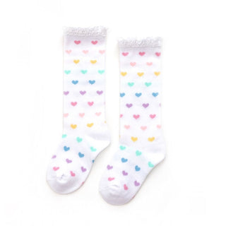 Little Stocking Co Lace Top Knee High Socks - Sweetheart, Little Stocking Co, Heart, Heart Knee Highs, Heart Socks, Little Stocking Co, Little Stocking Co Knee high Sock, Little Stocking Co K