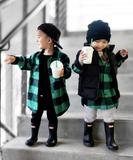Little Bipsy Oversized Plaid Flannel - Green & Black, Little Bipsy Collection, Flannel, JAN23, Little Bipsy, Little Bipsy Buffalo Plaid Flannel, Little Bipsy Collection, Little Bipsy Fall, Li