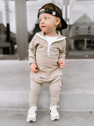 Little Bipsy Joggers - Sand, Little Bipsy Collection, JAN23, LBSS22, Little Bipsy, Little Bipsy Collection, Little Bipsy Joggers, Little Bipsy Sand, Sand, Joggers - Basically Bows & Bowties