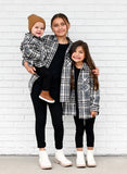 Little Bipsy Flannel Shacket - Ash, Little Bipsy Collection, Ash, CM22, Daddy + Me, Daddy and Me, Flannel, Flannel Shacket, Hooded Flannel, JAN23, Little Bipsy, Little Bipsy Collection, Littl