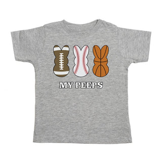 Sweet Wink Sports My Peeps S/S Tee - Grey, Sweet Wink, Baseball, Basketball, cf-size-4t, cf-type-tee, cf-vendor-sweet-wink, Easter, Easter Shirt, Easter Tee, EB Boys, Foorball, Peeps, Sports 