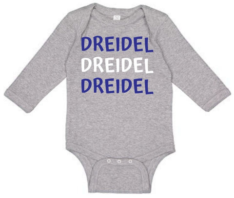 Dreidel L/S Bodysuit, Sweet Wink, Boys Hanukkah, cf-size-0-3-months, cf-type-onesie, cf-vendor-sweet-wink, Chanukah, Dreidel, Dreidel Dreidel, Dreidel Onesie, First Hanukkah, Hanukkah, Hanukk