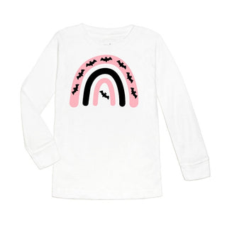 Bat Rainbow L/S Tee - White, Sweet Wink, Bat Rainbow, Bat Rainbow Long Sleeve Tee, cf-size-5-6y, cf-type-tee, cf-vendor-sweet-wink, CM22, Halloween, Halloween Shirt, Halloween Tee, Halloween 