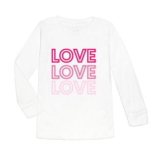 LOVE, LOVE, LOVE L/S White Tee, Sweet Wink, cf-size-4t, cf-type-tee, cf-vendor-sweet-wink, CM22, JAN23, LOVE LOVE LOVE L/S White Tee, Sweet Wink, Sweet Wink LOVE LOVE LOVE L/S White Tee, Swee