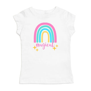 Magical Rainbow S/S White Tee, Sweet Wink, cf-size-4t, cf-type-tee, cf-vendor-sweet-wink, CM22, JAN23, Magical Rainbow S/S White Tee, Magical Tee, Rainbow, Rainbow Shirt, St Patrick's Day Tee