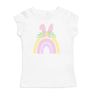 Rainbow Bunny S/S White Tee, Sweet Wink, cf-size-7-8y, cf-type-tee, cf-vendor-sweet-wink, CM22, Easter, Easter Tee, EB Girls, JAN23, Rainbow Bunny S/S White Tee, Sweet Wink, Sweet Wink Easter