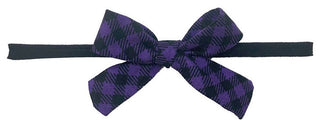 Baby Bling Black Purple Plaid Cotton Print Skinny Bow Headband, Baby Bling, Baby Bling, Baby Bling Bows, Baby Bling Cotton Print headband, Baby Bling Fall 2018 Release, Baby Bling headband, B
