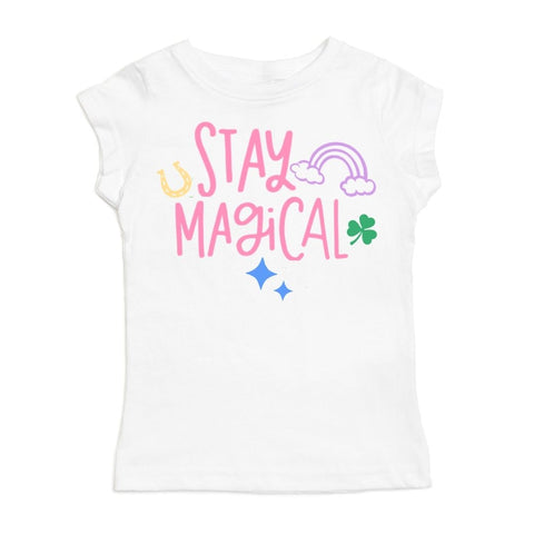 Stay Magical S/S White Tee, Sweet Wink, cf-size-2t, cf-type-tee, cf-vendor-sweet-wink, CM22, JAN23, Lucky Charm S/S Pink Tee, St Patrick's Day Tee, St Patricks Day, Stay Magical S/S White Tee