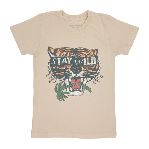 Tiny Whales Stay Wild S/S Sand Tee, Tiny Whales, Boys, Boys Clothing, cf-size-12-14y, cf-type-shirt, cf-vendor-tiny-whales, Made in the USA, Short Sleeve Tee, Stay Wild, Tie Dye, Tiny Whales,