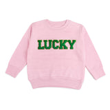 Sweet Wink Lucky Patch L/S Pink Sweatshirt, Sweet Wink, cf-size-3t, cf-size-5-6y, cf-type-sweatshirt, cf-vendor-sweet-wink, Lucky Patch Sweatshirt, Lucky Sweatshirt, St Patrick's Day, Sweatsh