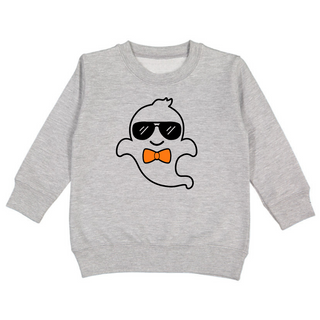 Cool Ghost L/S Sweatshirt - Gray, Sweet Wink, cf-size-3t, cf-type-tee, cf-vendor-sweet-wink, CM22, Cool Ghost L/S Sweatshirt, Halloween, Halloween Boys, Halloween Shirt, Halloween Sweatshirt,