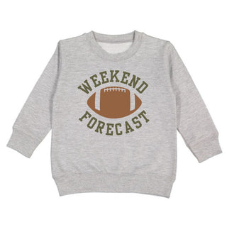 Weekend Forecast L/S Gray Sweatshirt, Sweet Wink, cf-size-2t, cf-size-4t, cf-type-shirts-&-tops, cf-vendor-sweet-wink, CM22, Football, Football Sweatshirt, Game Day, JAN23, Sweatshirt, Sweet 