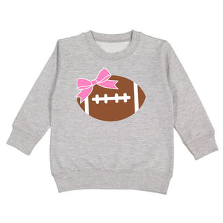 Sweet Wink Football Bow L/S Gray Sweatshirt, Sweet Wink, CM22, Football, Football Bow L/S Gray Sweatshirt, Football Sweatshirt, JAN23, Sweatshirt, Sweet Wink, Sweet Wink Football, Sweet Wink 