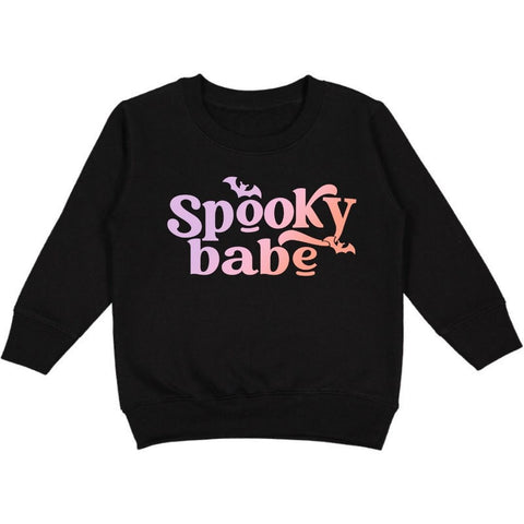 Spooky Babe L/S Sweatshirt - Black, Sweet Wink, cf-size-3t, cf-type-tee, cf-vendor-sweet-wink, CM22, Halloween, Halloween Shirt, Halloween Sweatshirt, Halloween Top, JAN23, Spooky Babe, Spook