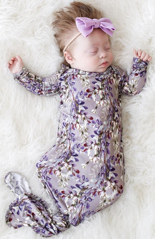 Posh Peanut Trinity Floral Knotted Gown, Posh Peanut, Baby, Cyber Monday, Infant, Knotted Gown, Layette Gown, Posh PEanut, Posh Peanut Knotted Gown, Posh Peanut Trinity Floral, Posh Peanut Tr