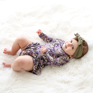 Posh Peanut Trinity Floral L/S Twirl Skirt Bodysuit, Posh Peanut, Baby, Bodysuit Skirt, Infant, Posh PEanut, Posh Peanut L/S Twirl Skirt Bodysuit, Posh Peanut Long Sleeve Twirl Skirt Bodysuit