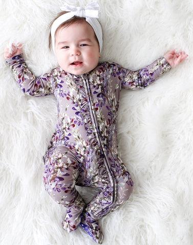 Posh Peanut Trinity Floral Ruffled Zippered Footie, Posh Peanut, Cyber Monday, Footie with Zipper, Posh Peanut, Posh Peanut Floral Footie, Posh Peanut Footie, Posh Peanut Footie with Zipper, 