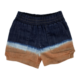 Tiny Whales The Dude Denim Bleach / Rust Tie Dye Regular Dad Shorts, Tiny Whales, cf-size-6y, cf-size-8y, cf-type-shorts, cf-vendor-tiny-whales, CM22, Denim Shorts, Made in the USA, Shorts, T