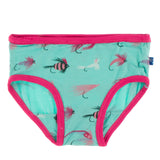KicKee Pants Prickly Pear Mini Seahorse & Glass Fishing Flies Girls Underwear Set, KicKee Pants, Els PW 8598, Girls Underwear, KicKee, KicKee Girls Underwear, KicKee Pants, KicKee Pants Fish 
