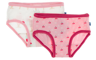 KicKee Pants Natural Ice Cream Shop & Lotus Cherries and Blossoms Underwear Set, KicKee Pants, CM22, Els PW 8598, KicKee, KicKee Pants, KicKee Pants Culinary Arts, KicKee Pants Girls Underwea
