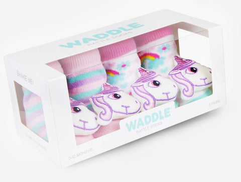 Waddle Unicorn Rattle Sock Set, Waddle, Baby, Baby Shower Gift, Baby Shower Girl, Rattle Sock Set, Rattle Socks, Sock Set, Unicorn, Unicorn Sock Set, Unicorns, Waddle, Waddle Sock Set, Waddle